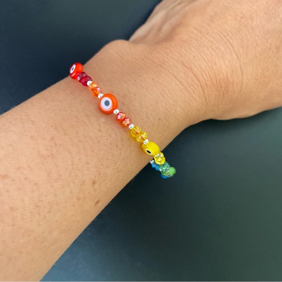 925 Sterling Silver Red Thread Eye Adjustable Bracelet Good Luck Pulsera - Picture 4 of 14